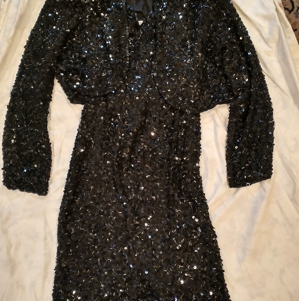 Vintage Oleg Cassini Strapless Dress w/Bolero